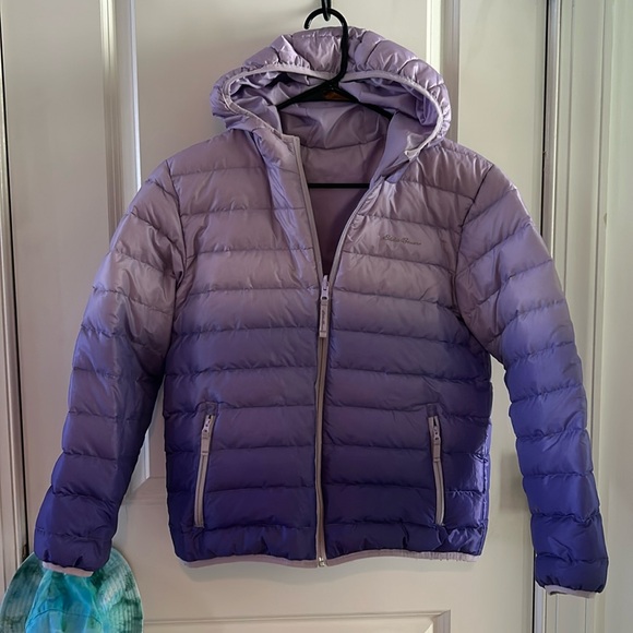 Eddie Bauer Other - Eddie Bauer reversible Girls hooded Winter Jacket sz L (14/16) purple ombre